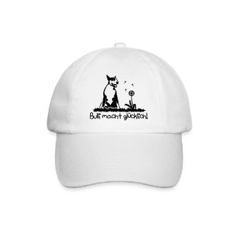 367b Bull Terrier make you happy - Baseball Cap - white/white - Front