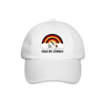 Deutschland Einhorn Mach Ihn Reinhorn Fußball Ball - Baseballkappe - Weiß/Weiß - Vorne