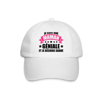 je suis une maman géniale et je déchire grave - Casquette classique - blanc/blanc - Devant