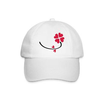 Flower heart - Baseball Cap - white/white - Front