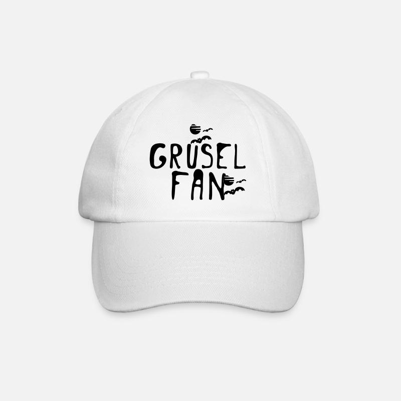 Grusel Fan Halloween Herbst Fun Spruch Geschenk - Baseballkappe - Weiß/Weiß