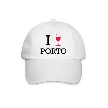 Ich liebe Porto - Baseballkappe - Weiß/Weiß - Vorne