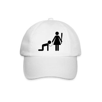 Une femme tient un homme comme un esclave - Casquette classique - blanc/blanc - Devant