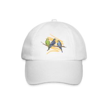 Wellensittich Zeichnung - Baseballkappe - Weiß/Weiß - Vorne