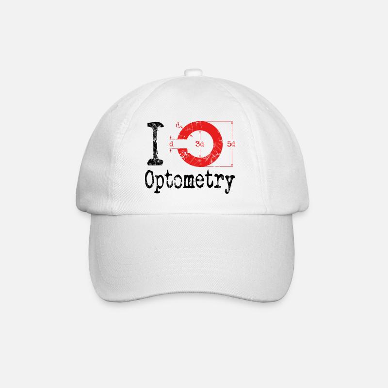 I love Optometry Optometrist - Baseballkappe - Weiß/Weiß