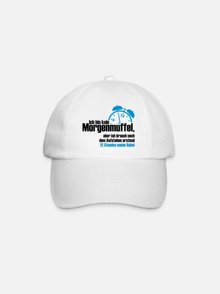 kein Morgenmuffel - Baseballkappe - Weiß/Weiß