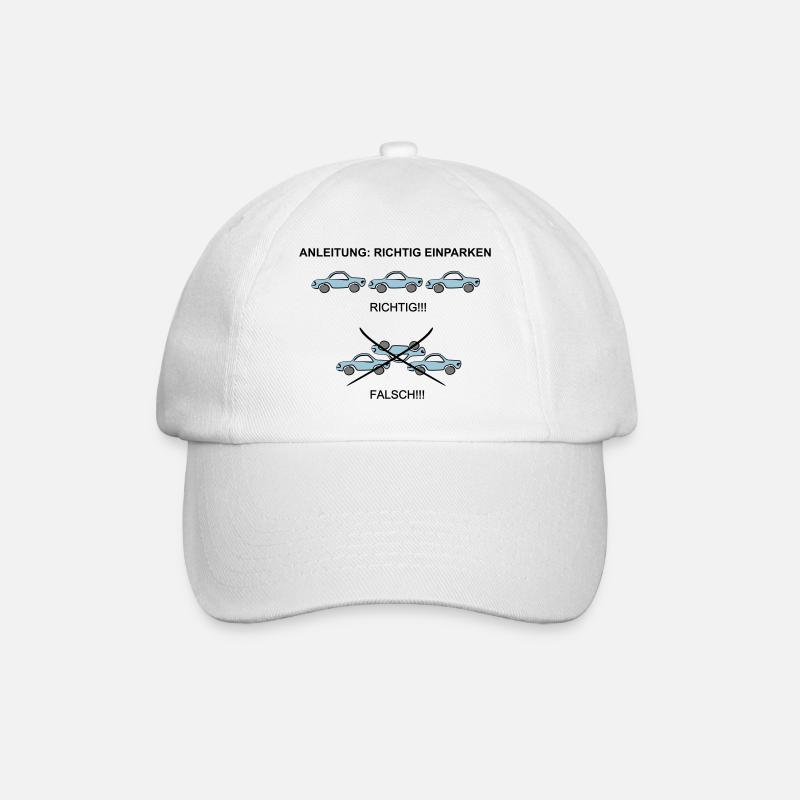 Anleitung richtig einparken - Baseballkappe - Weiß/Weiß