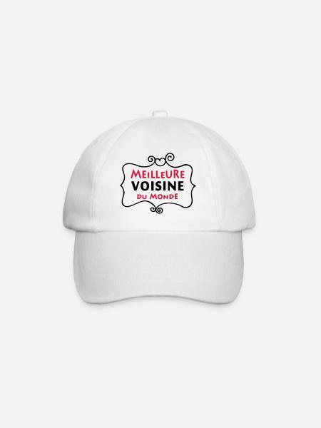 Meilleure VOISINE du monde (2c) - Baseball Cap - white/white