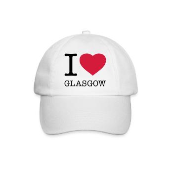 I LOVE GLASGOW, Scotland, Scotland - Baseball Cap - white/white - Front