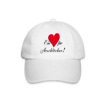 Ein Herz für Arschlöcher - Baseballkappe - Weiß/Weiß - Vorne
