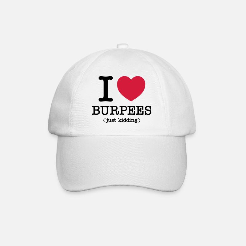 I (Heart) Burpees (Just Kidding) - Baseballkappe - Weiß/Weiß