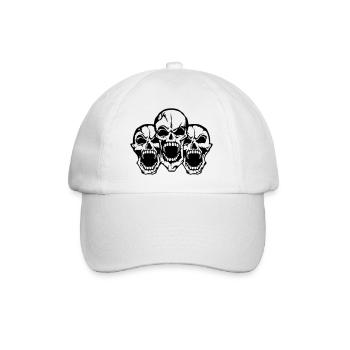 skull skull open mouth group - Baseball Cap - white/white - Front