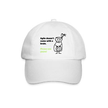 Agile doesn't come with a brain - please use yours - Casquette classique - blanc/blanc - Devant