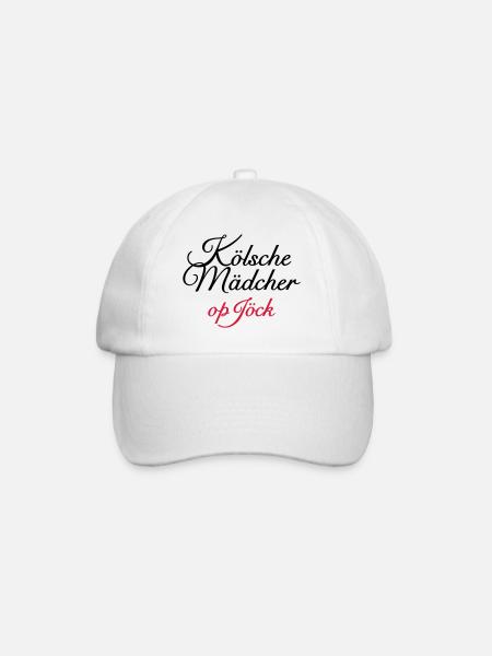 Kölsche Mädcher op Jöck Mädchen aus Köln unterwegs - Baseballkappe - Weiß/Weiß