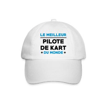 Karting / Kart / Automobile / Sport / Voiture - Casquette classique - blanc/blanc - Devant