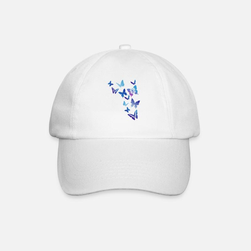 butterflies - Baseball Cap - white/white