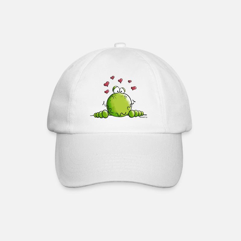 Frosch in Love - Baseballkappe - Weiß/Weiß