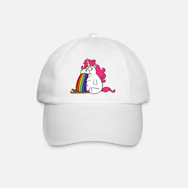 Das Einhorn und der Regenbogen - Baseballkappe - Weiß/Weiß