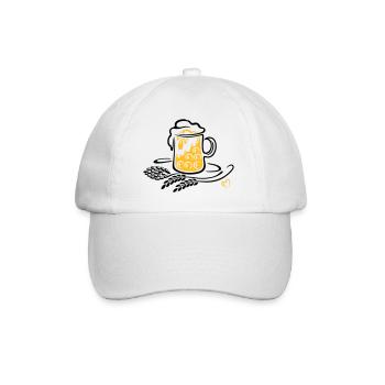 Bière Bière Mug Houblon Blé - Casquette classique - blanc/blanc - Devant