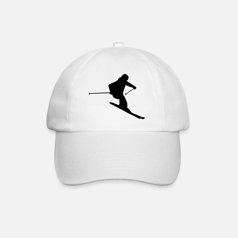 Skifahrer, Ski Design - Baseballkappe - Weiß/Weiß