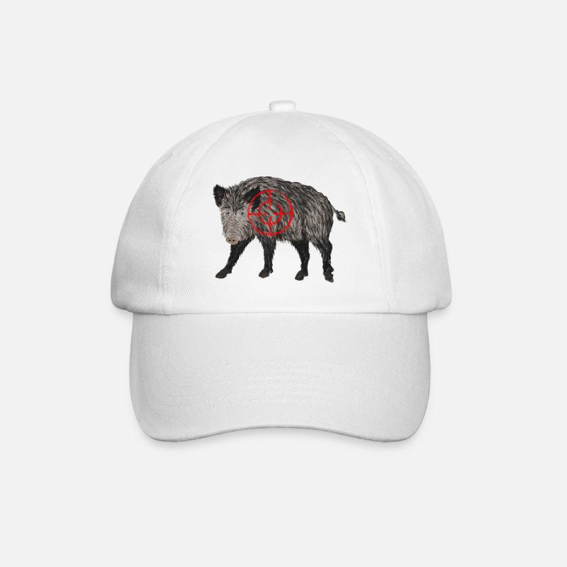 boar - Baseball Cap - white/white