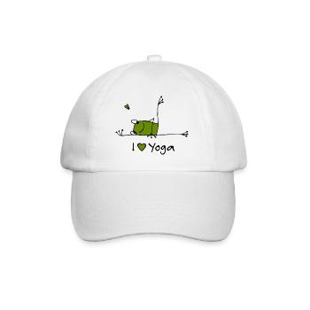 I love Yoga - Baseballkappe - Weiß/Weiß - Vorne