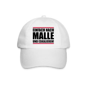 malle einfach eskalieren - Baseballkappe - Weiß/Weiß - Vorne