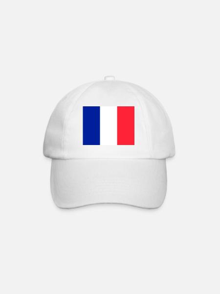 France flag flag - Baseball Cap - white/white