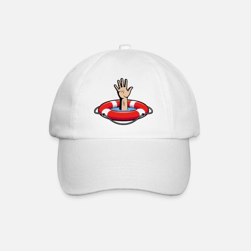 Anneau de natation et conception de détresse - Casquette classique - blanc/blanc