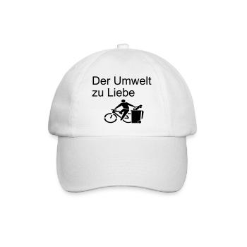 Der Umwelt zu Liebe-fahrrad-bike-umwelt-geschenk - Baseballkappe - Weiß/Weiß - Vorne