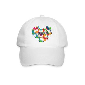 Buntes Herz Punktdesign - 17sdgs - Baseballkappe - Weiß/Weiß - Vorne