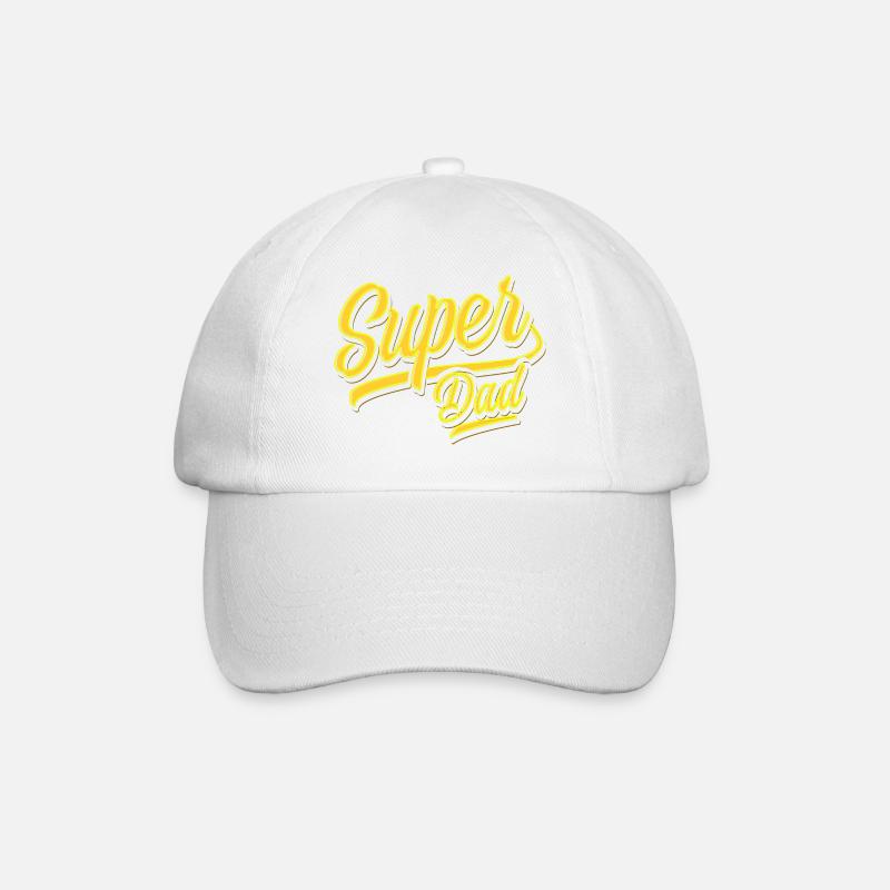 Super Dad - Super Papa - Vatertag - Bester Papa - Baseballkappe - Weiß/Weiß