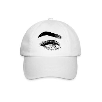Auge links Geschenk Geschenkidee - Baseballkappe - Weiß/Weiß - Vorne