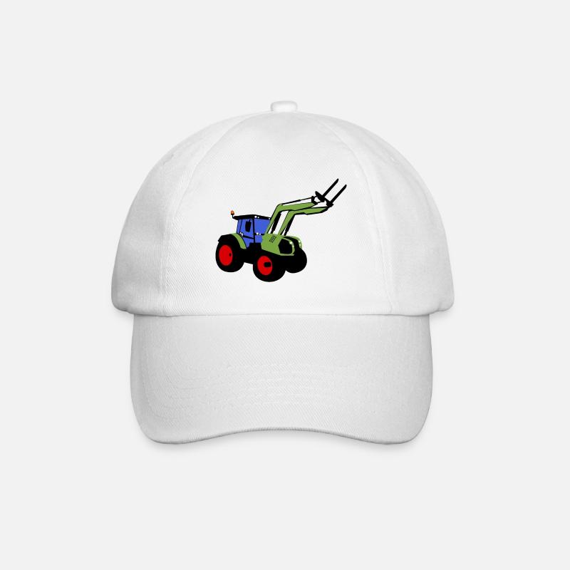 traktor, Bulldog, Frontlader, Bauer - Baseballkappe - Weiß/Weiß
