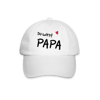 Du wirst Papa - Baseballkappe - Weiß/Weiß - Vorne