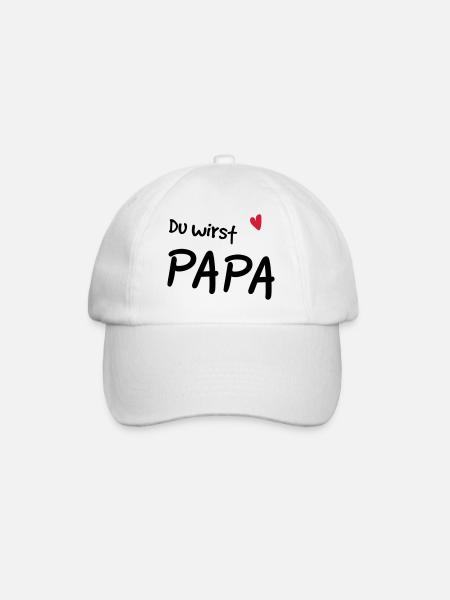 Du wirst Papa - Baseballkappe - Weiß/Weiß