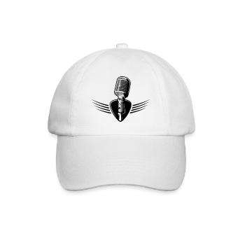 Microphone Mic Music Musician Rap Hip Hop - Baseball Cap - white/white - Front