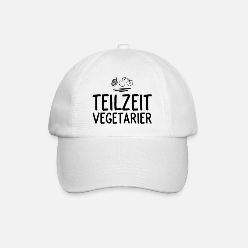 Vegetarier - Baseballkappe - Weiß/Weiß