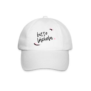 Bitte lächeln - Baseballkappe - Weiß/Weiß - Vorne