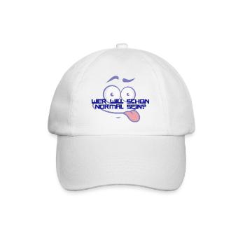 Wer Will Schon Normal Sein - Baseballkappe - Weiß/Weiß - Vorne