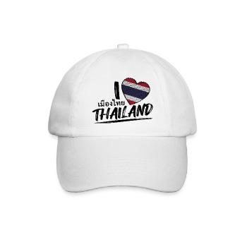 I love Thailand - Thailand Schriftzeichen Flagge - Baseballkappe - Weiß/Weiß - Vorne