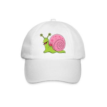 Snail Cartoon - Baseball Cap - white/white - Front