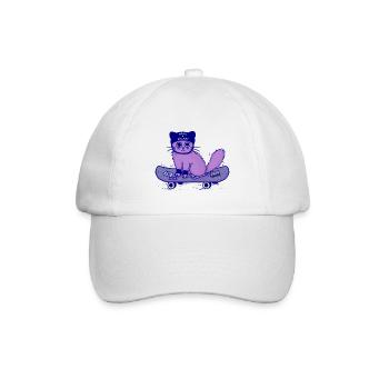 Skateboard chat « Wear a Helmet » - Casquette classique - blanc/blanc - Devant