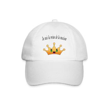 je suis la reine de la maison Couronne bronze - Casquette classique - blanc/blanc - Devant