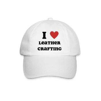 Ich liebe Leder Handwerk - Baseballkappe - Weiß/Weiß - Vorne