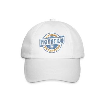 Camino Primitivo Pilgrim's Stamp | Santiago - Baseball Cap - white/white - Front