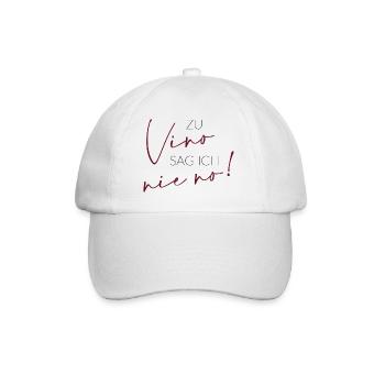 Zu Vino sag ich nie no! - Baseballkappe - Weiß/Weiß - Vorne
