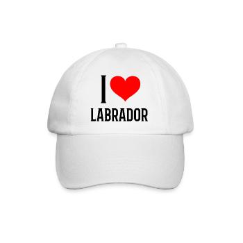 I heart labrador - j'aime mon labrador - Casquette classique - blanc/blanc - Devant