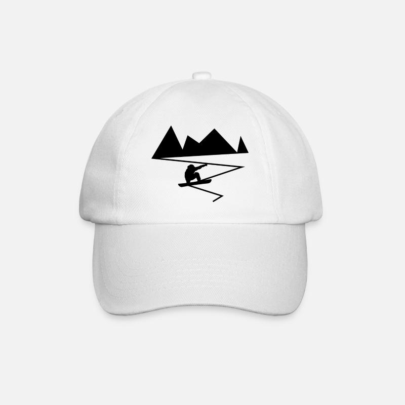 Snowboard Snowboarder - Baseballkappe - Weiß/Weiß