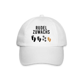 Rudelzuwachs Baby schwanger Hund Katze Geschenk - Baseballkappe - Weiß/Weiß - Vorne